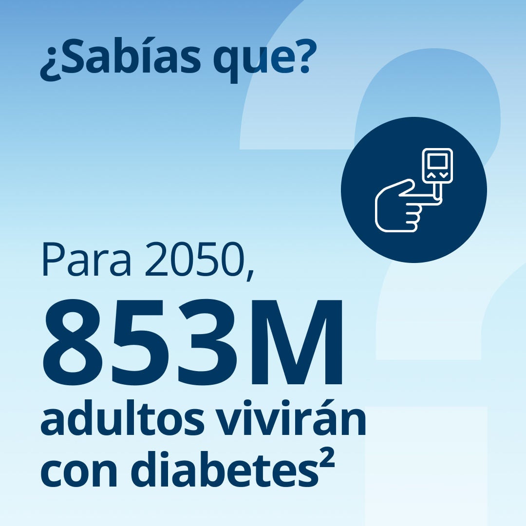 ¿Sabía usted que, para el año 2050, 853 millones de adultos padecerán diabetes? 