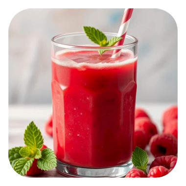 Recette - Boisson à l’amande et aux framboises