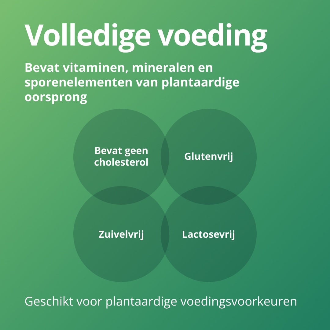Fresubin® PLANT-BASED producten zijn volledig plantaardig en bevatten energie, eiwitten, vezels en belangrijke micronutriënten als onderdeel van een complete voedingssamenstelling. 