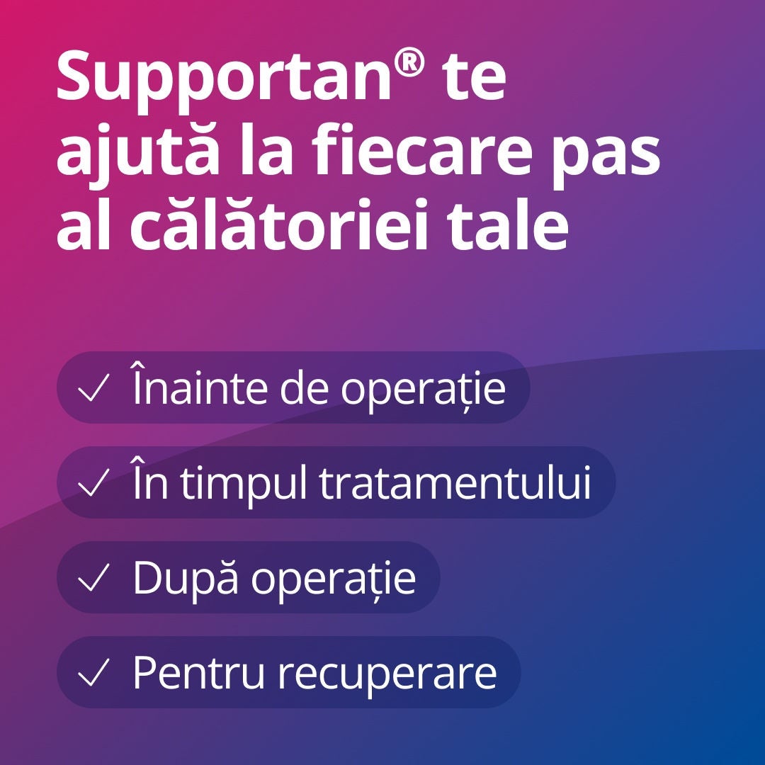 Gama Supportan de la Fresubin vă însoțește în fiecare etapă a parcursului dumneavoastră, inclusiv înainte de operație, pe durata tratamentului, după operație și în timpul reabilitării 