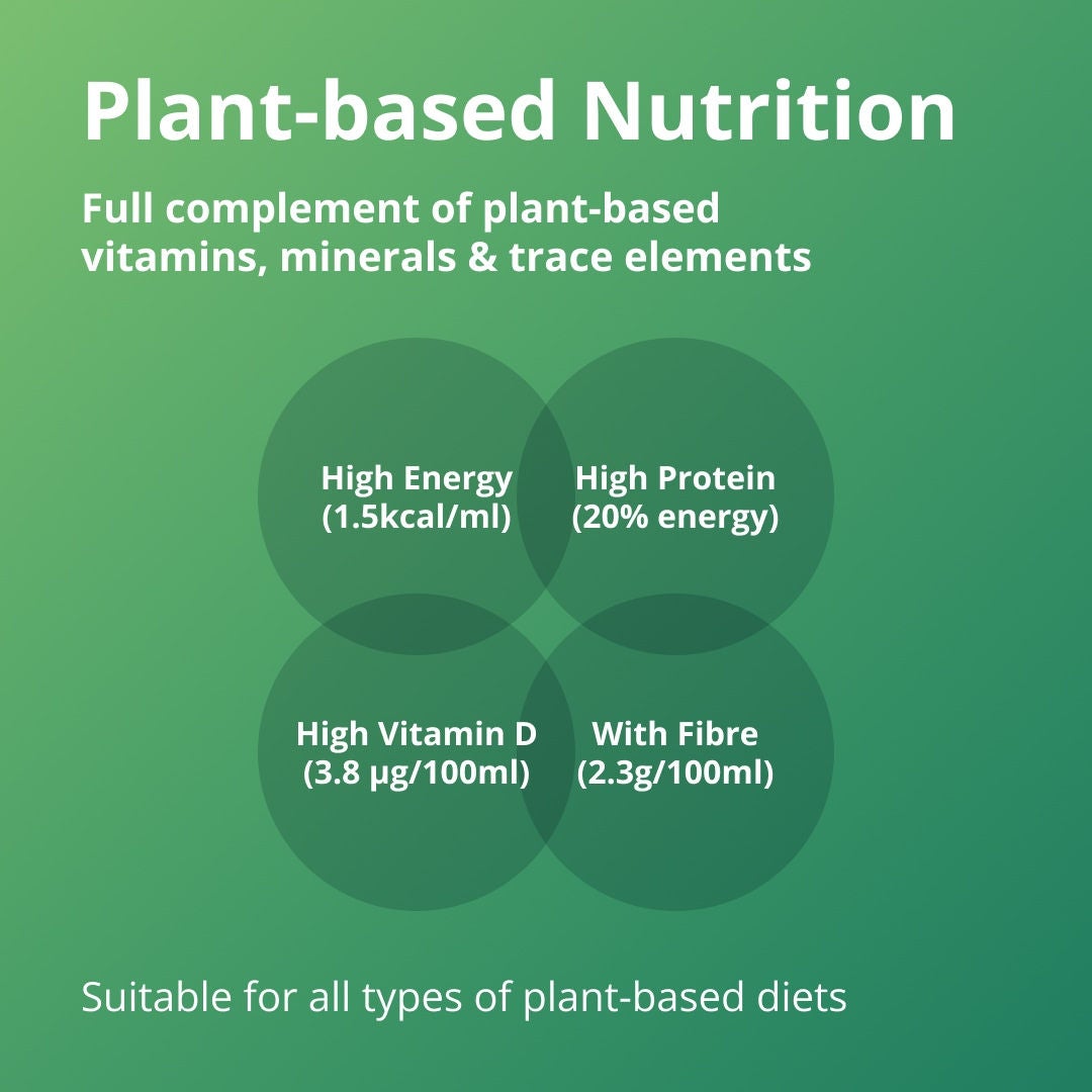 Fresubin delivers complete nutrition with the Plant-Based range, with all vegan sourced vitamins, minerals and trace elements. As a cholesterol-, gluten-, dairy- and lactose-free range of nutritional supplements, the Plant-Based range is suitable for all types of plant-based diets. 