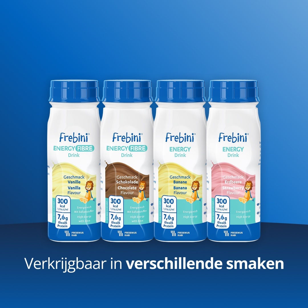 Het Frebini assortiment is bechilbaar in verschillende smaken zoals: banaan, aardbei, vanille en chocolade. 
