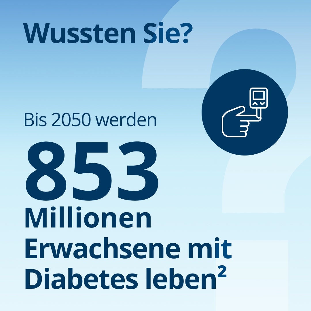 Wussten Sie, dass bis zum Jahr 2050 853 Millionen Erwachsene an Diabetes leiden werden? 