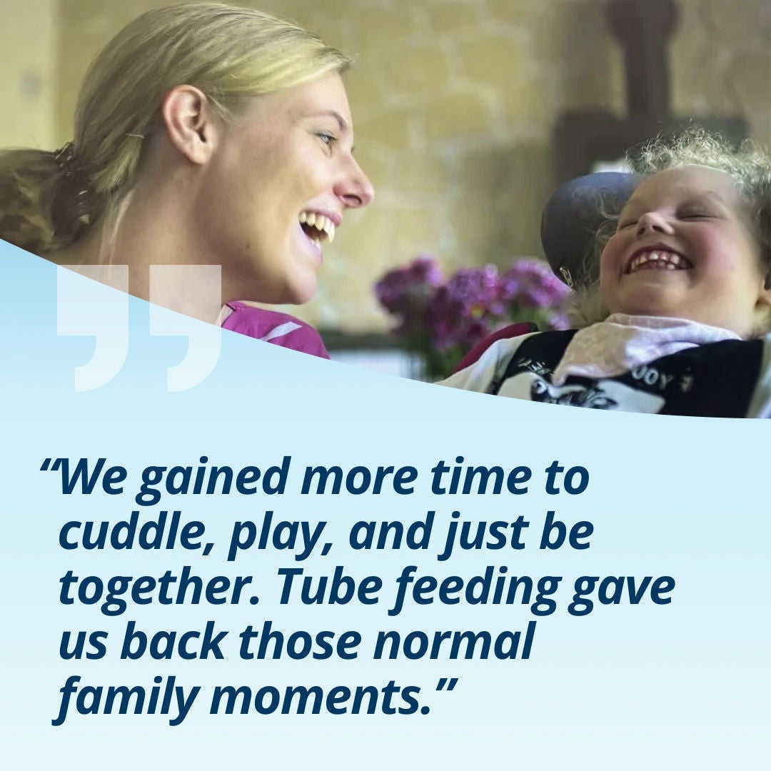 Thanks to Fresubin's Frebini nutritional support, Leni's family say, "We gained more time to cuddle, play, and just be together. Tube feeding gave us back those normal family moments." 