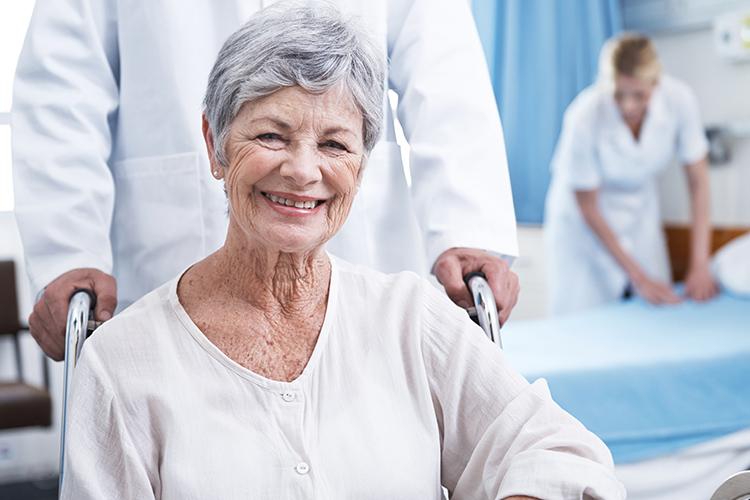 Woman in hospital