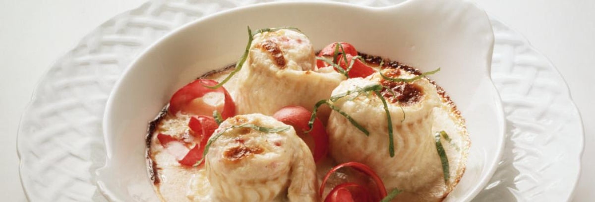 Roulé de poisson à la sauce moutarde