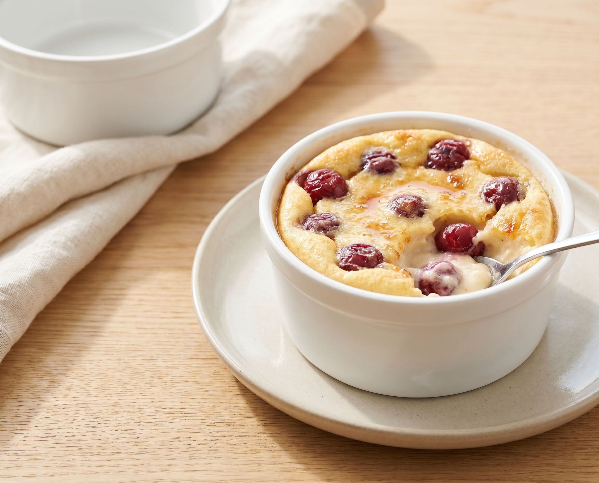Omelette with sour cherries