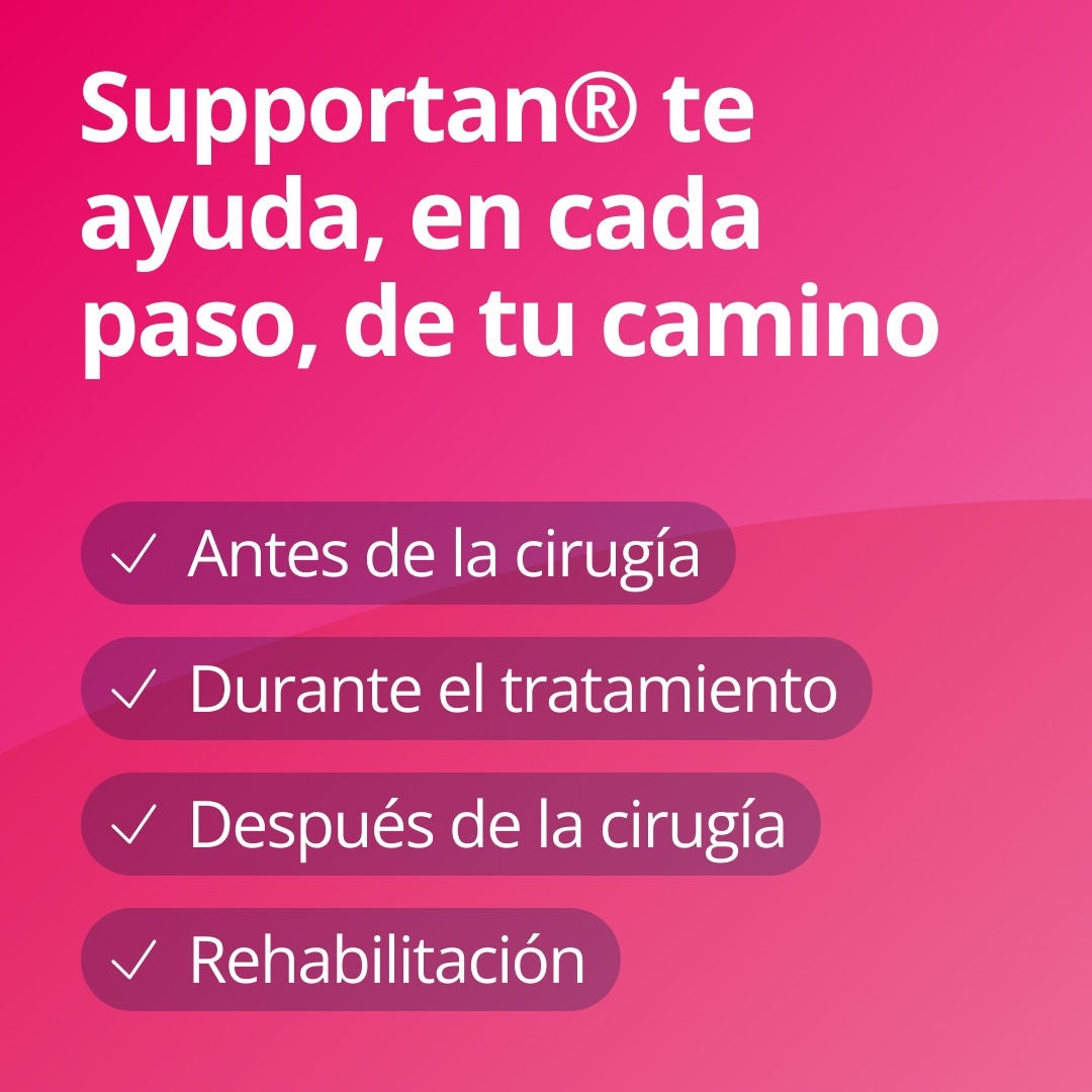 La gama Supportan de Fresubin le acompaña en cada etapa de su proceso, desde el periodo preoperatorio hasta la rehabilitación, pasando por el tratamiento y el postoperatorio. 