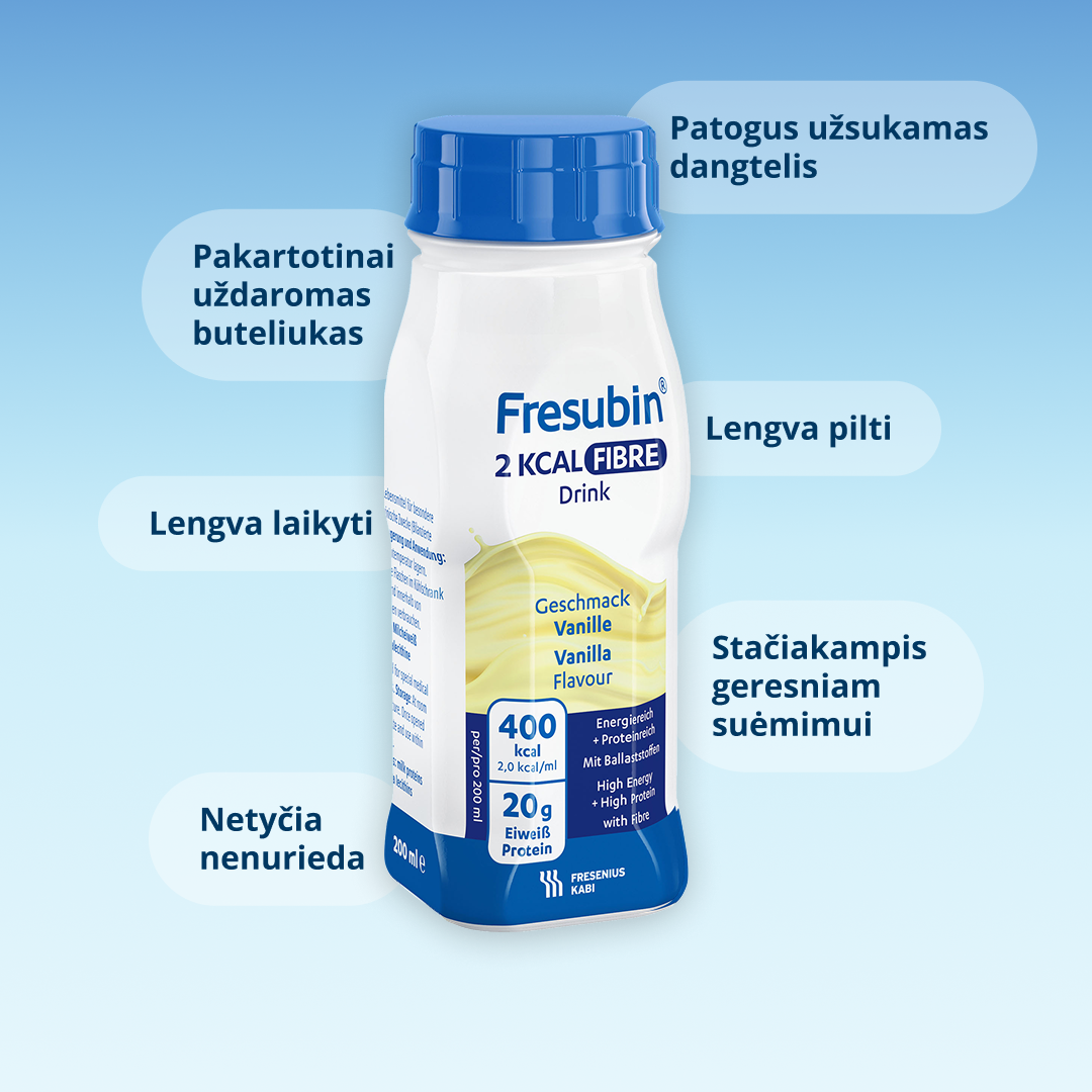 Infografika, paaiškinanti „Fresubin EasyBottle“ konstrukcijos funkcijas. 