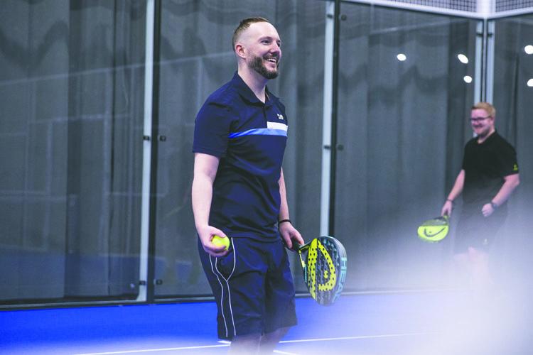 man playing tennis