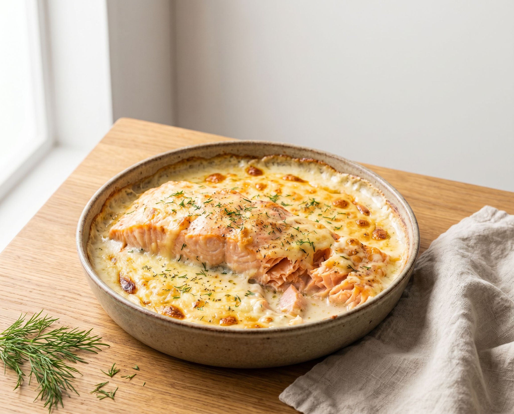 Salmon filet au gratin