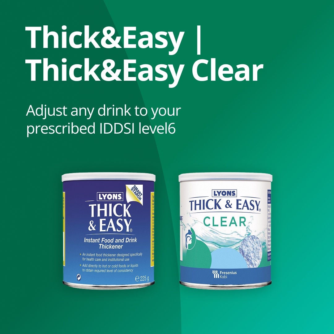 Fresubin Thickened Nivel 2 y Nivel 3 son bebidas preespesadas, de alto contenido energético y proteico, diseñadas para satisfacer las necesidades nutricionales de las personas con disfagia. Thick&Easy y Thick&Easy Clear pueden utilizarse para ajustar la consistencia de cualquier bebida y adaptarla al nivel IDDSI que se le haya recetado. 