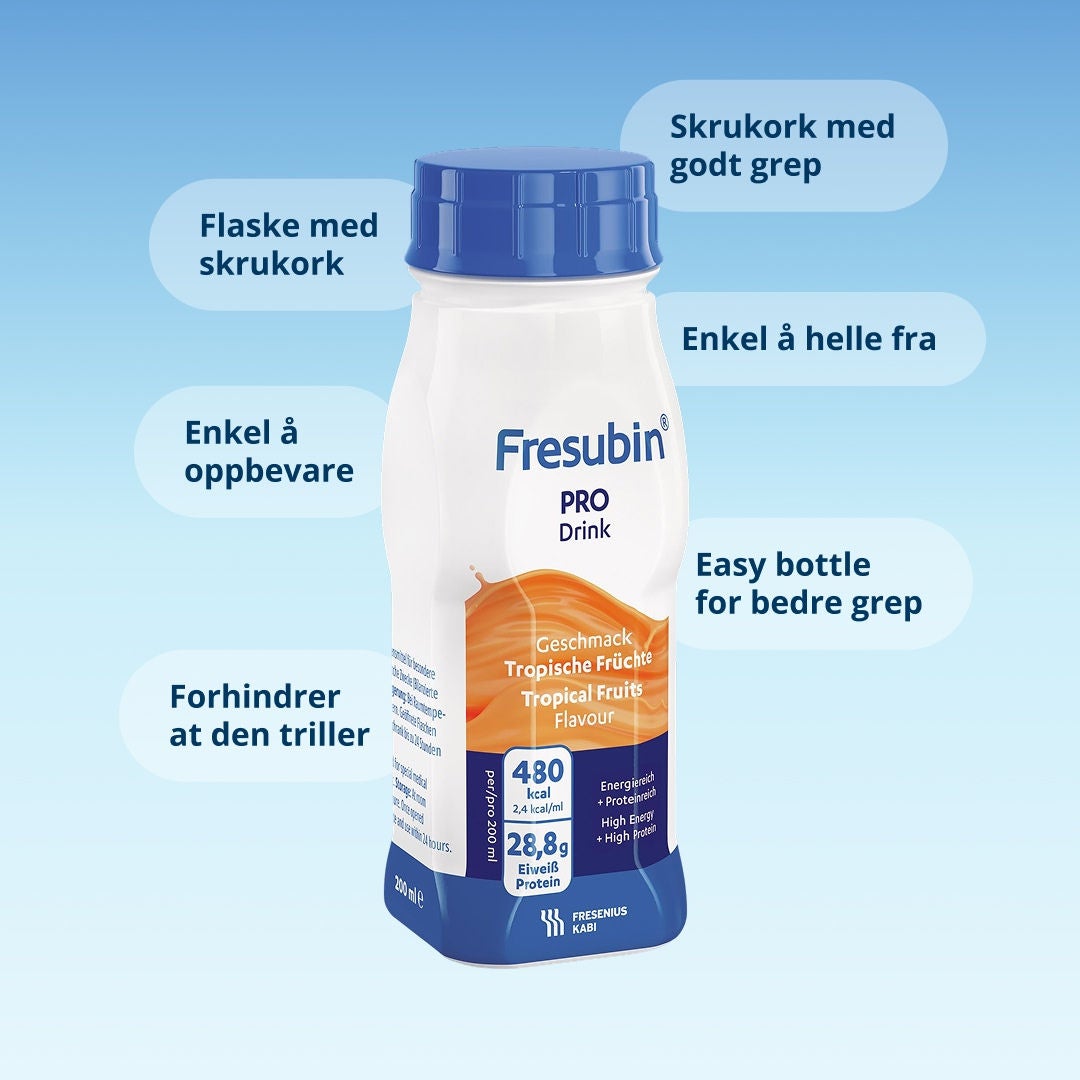 En infografikk som forklarer funksjonene i Fresubin EasyBottle-designet. 