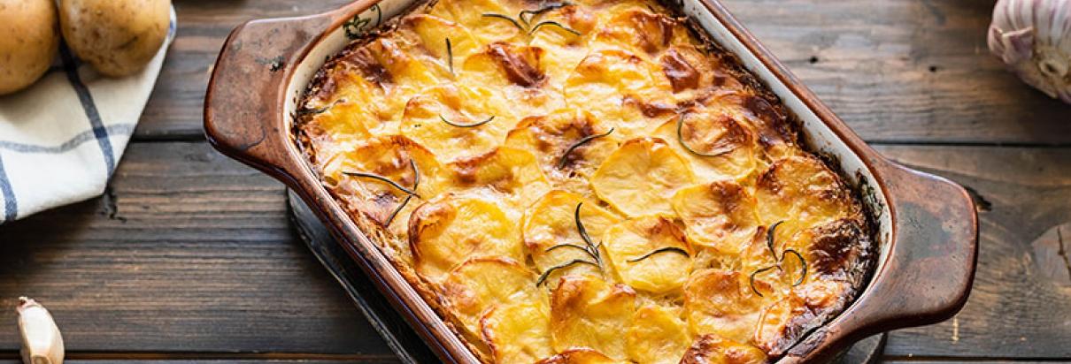 Rezept: Mit dem Calshake POWDER einen kalorienreichen Kartoffelgratin zubereiten.
