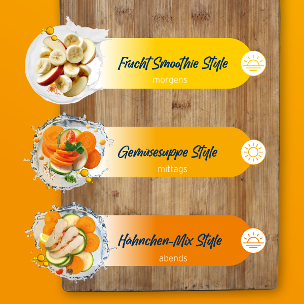 Auswahl NutriChef Mahlzeiten