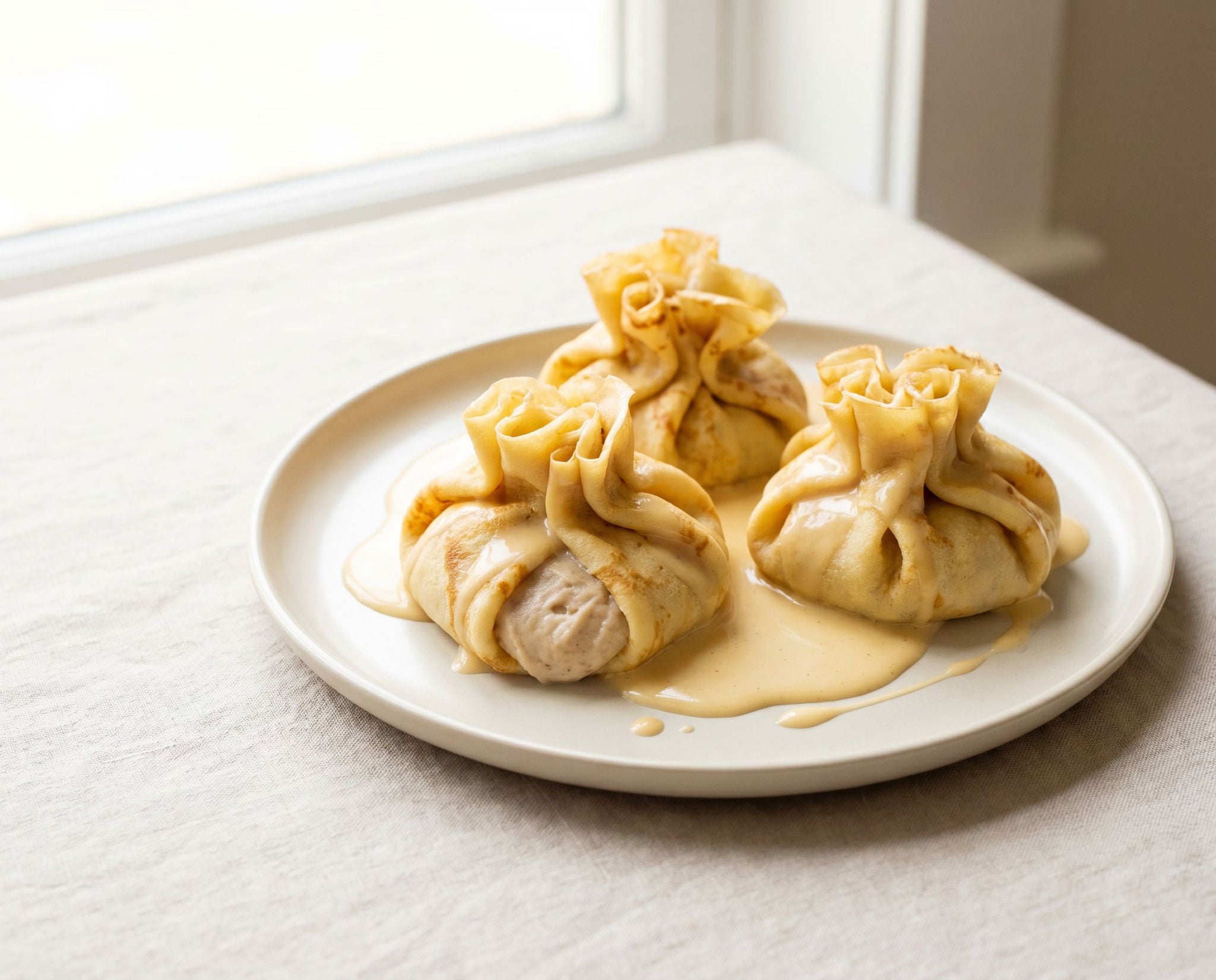 Crèpes filled with sweet chestnut