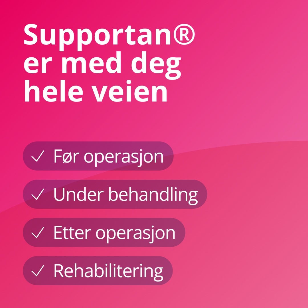 Supportan-serien fra Fresubin støtter deg i alle faser av behandlingsforløpet, både før operasjonen, under behandlingen, etter operasjonen og under rehabiliteringen 