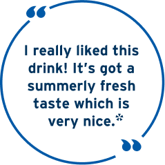 Patient testimonial graphic highlighting the fresh, summery taste of Renalive® HP, supporting flavour acceptance and nutritional adherence in dialysis patients.