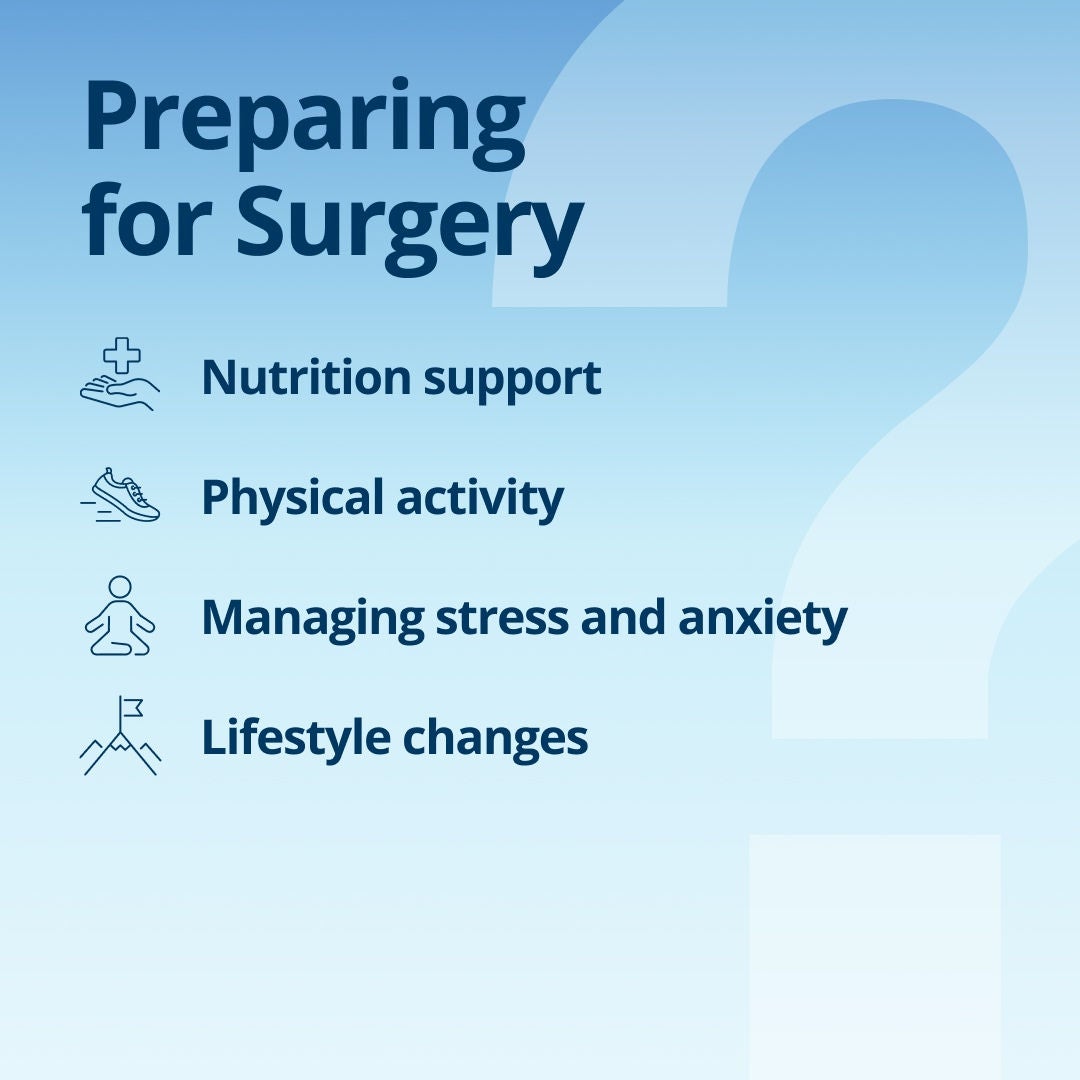 What is prehabilitation? Fresubin explains that prehabilitation includes nutrition support, physical activity, stress or anxiety reduction and lifestyle changes. 
