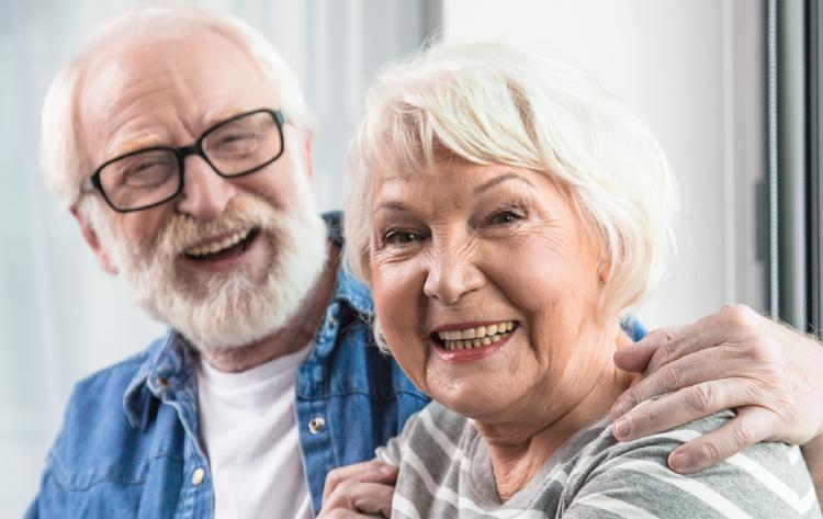 Couple smiling
