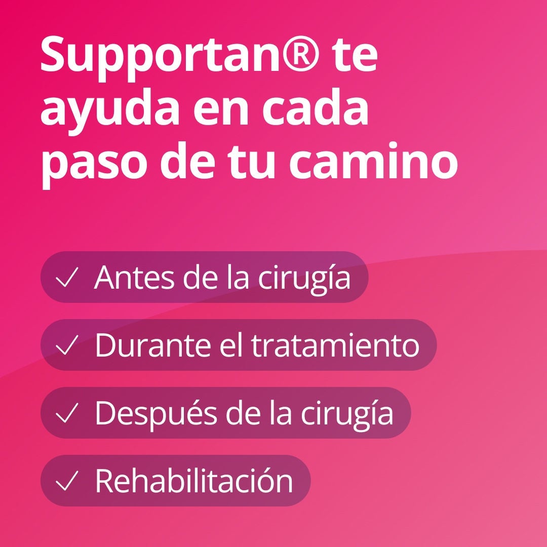 La gama Supportan de Fresubin le acompaña en cada etapa de su proceso, desde el periodo preoperatorio hasta la rehabilitación, pasando por el tratamiento y el postoperatorio. 
