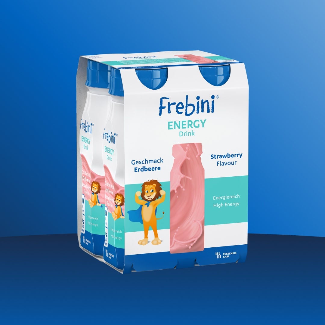 Gama Freibini de la Fresubin este concepută special pentru copii și este disponibilă într-o varietate de formate și arome, printre care se numără Frebini ORIGINAL pentru alimentație prin sondă și băutura Frebini ENERGY FIBRE cu aromă de ciocolată. 