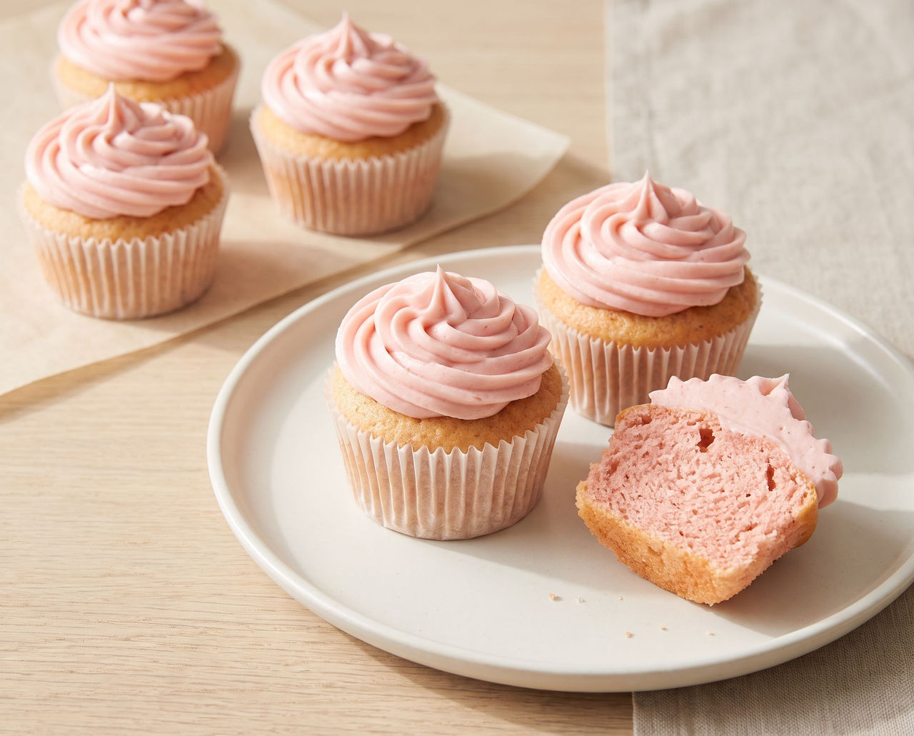 Jordbær cupcakes