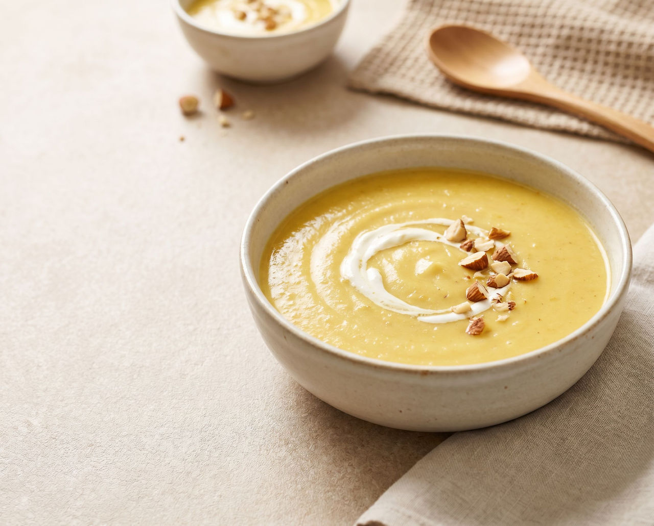 Banana curry soup
