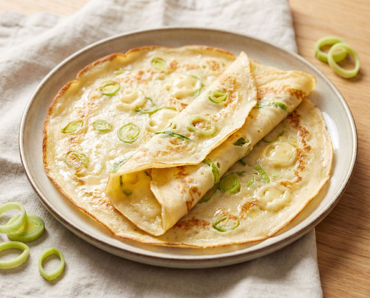 Cheese & leek pancakes