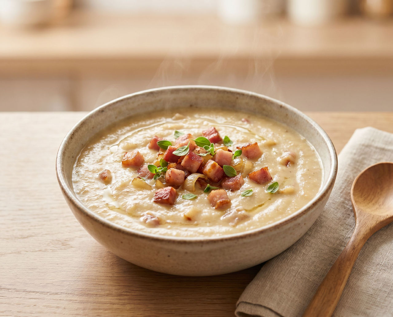 Potato soup with majoram