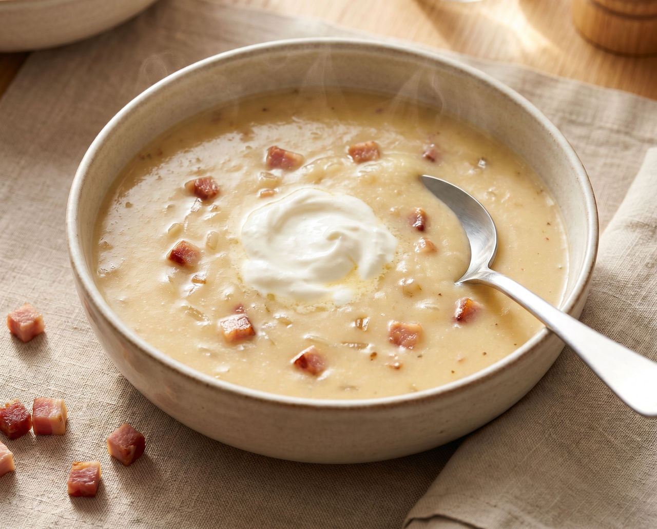Potato soup with sour cream