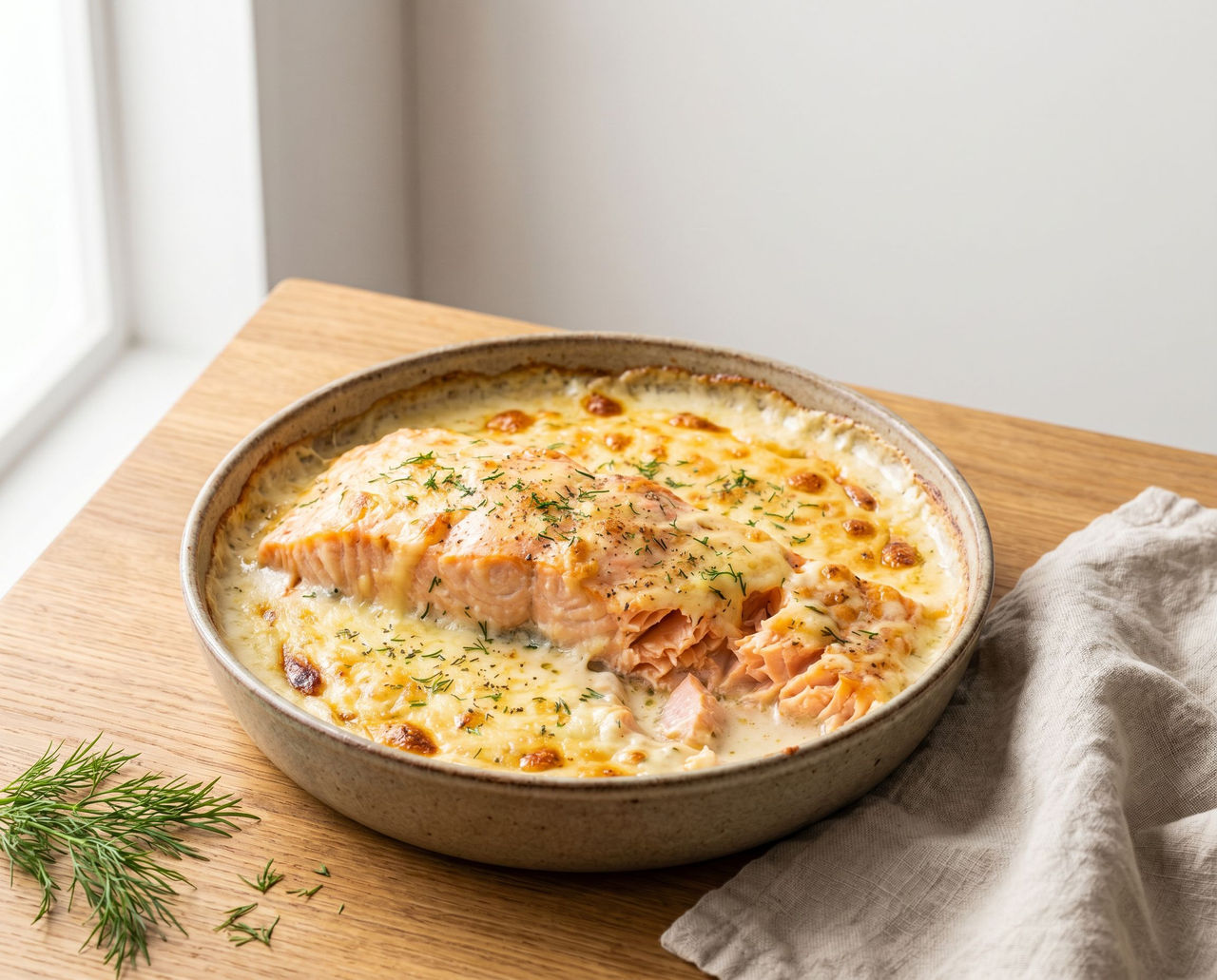 Salmon filet au gratin