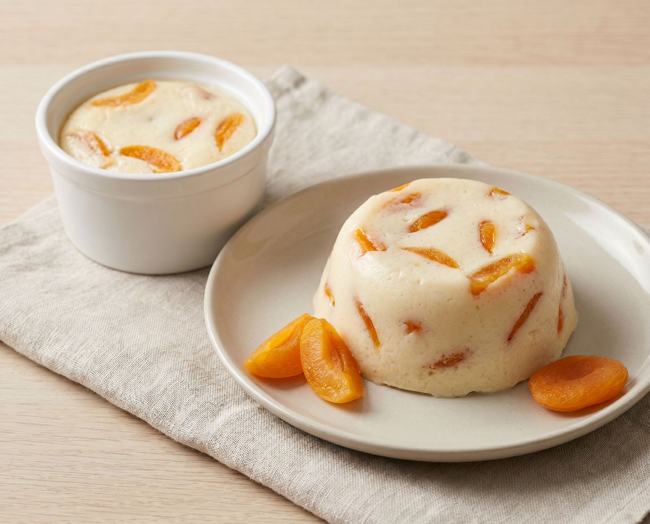 Semolina pudding with apricots