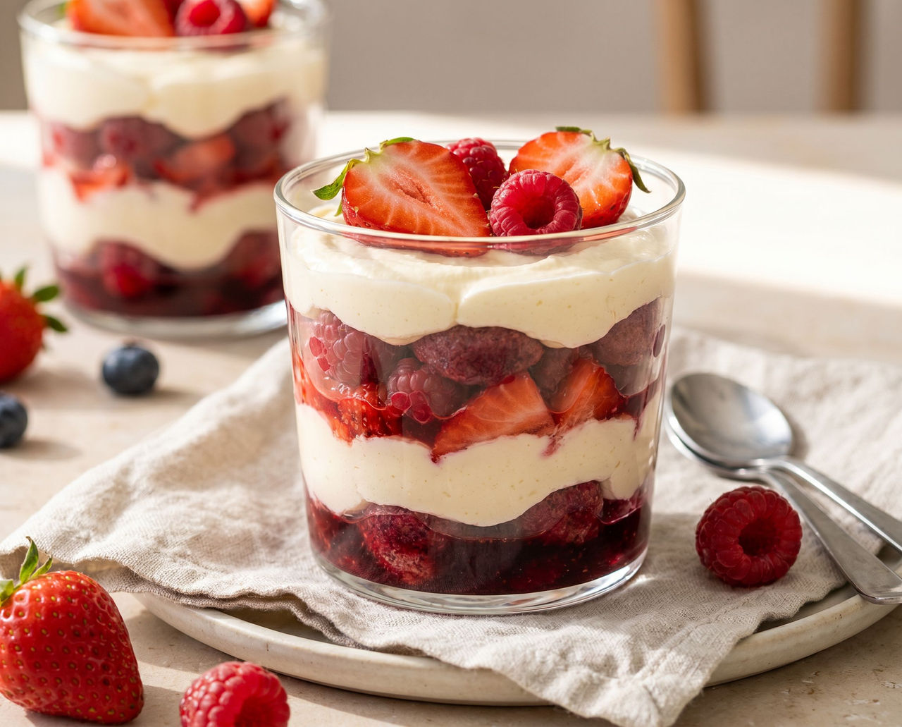 Tiramisu with red fruits