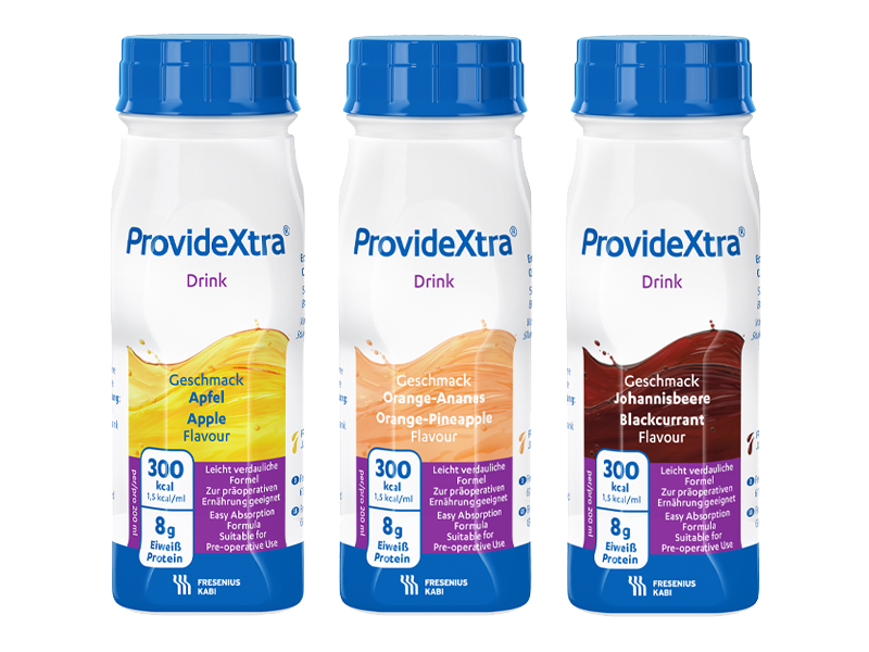 Næringsdrikk - Providextra Drink - 3 smaker - appelsin-ananas_eple_solbaer