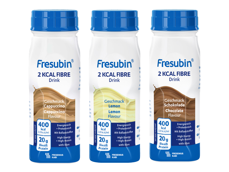 Fresubin Næringsdrikk - 2kcal Fibre Drink - 3 smaker - cappuccino_sitron_sjokolade