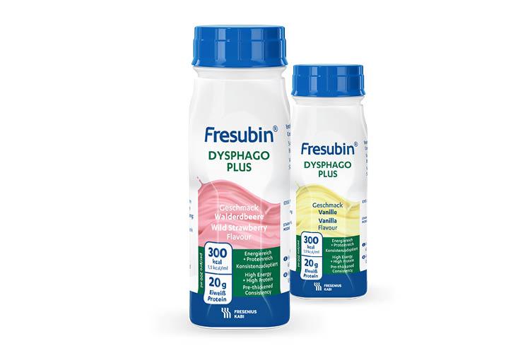 Verschiedene Sorten von Fresubin DYSPHAGO PLUS - verlinkt zu Fresubin DYSPHAGO PLUS (Produkte)