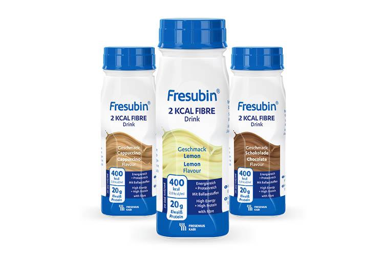 Verschiedene Sorten von Fresubin 2 KCAL FIBRE Drink - verlinkt zu Fresubin 2 KCAL FIBRE Drink