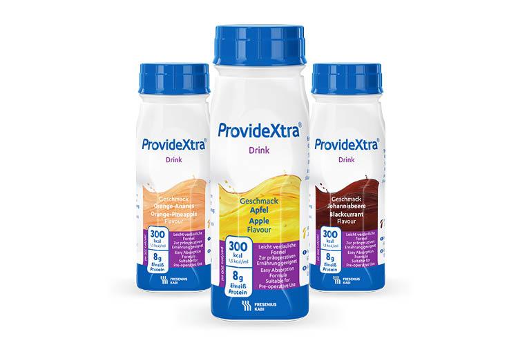 Verschiedene Sorten von ProvideXtra Drink - verlinkt zu ProvideXtra Drink (Produkte)