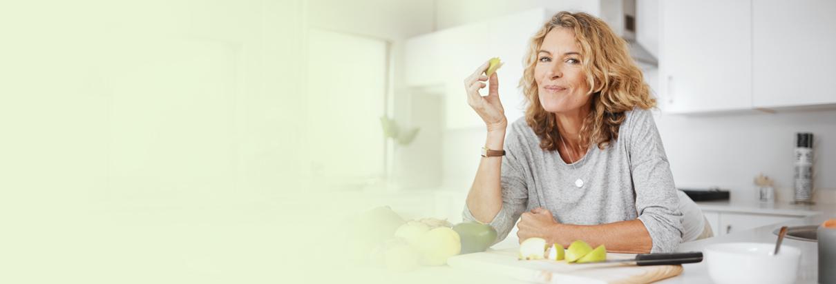 Aufgrund einer veganen Ernährungsweise nimmt Patientin Obst und vegane Trinknahrung zu sich