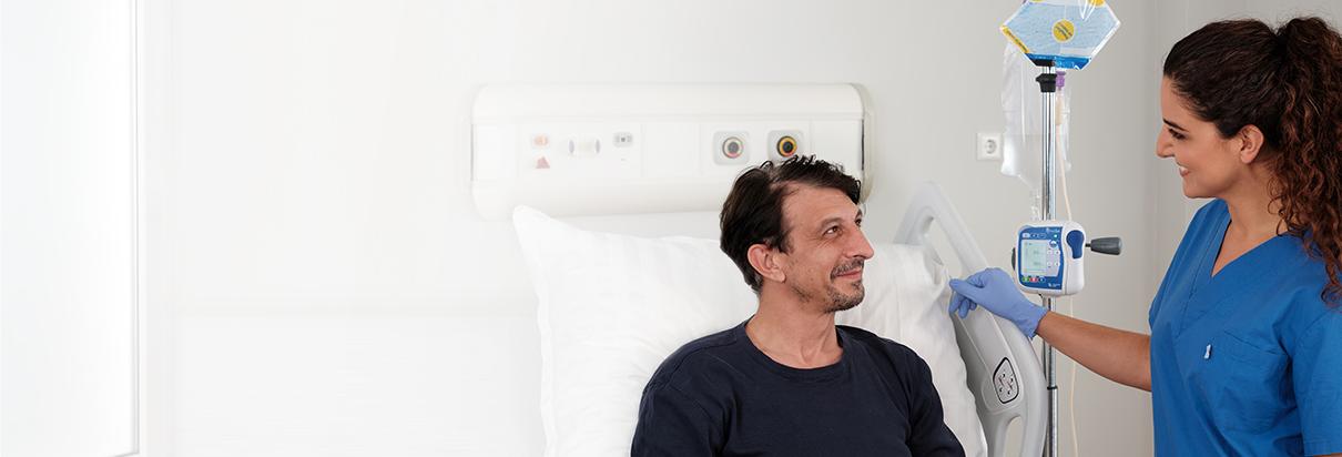 Nurse caring for man