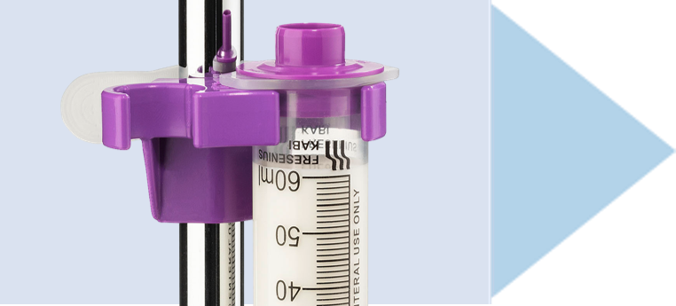 Syringe in holder