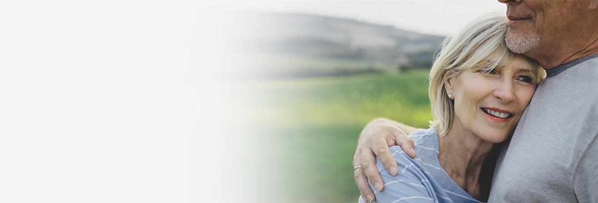 Old couple on lawn